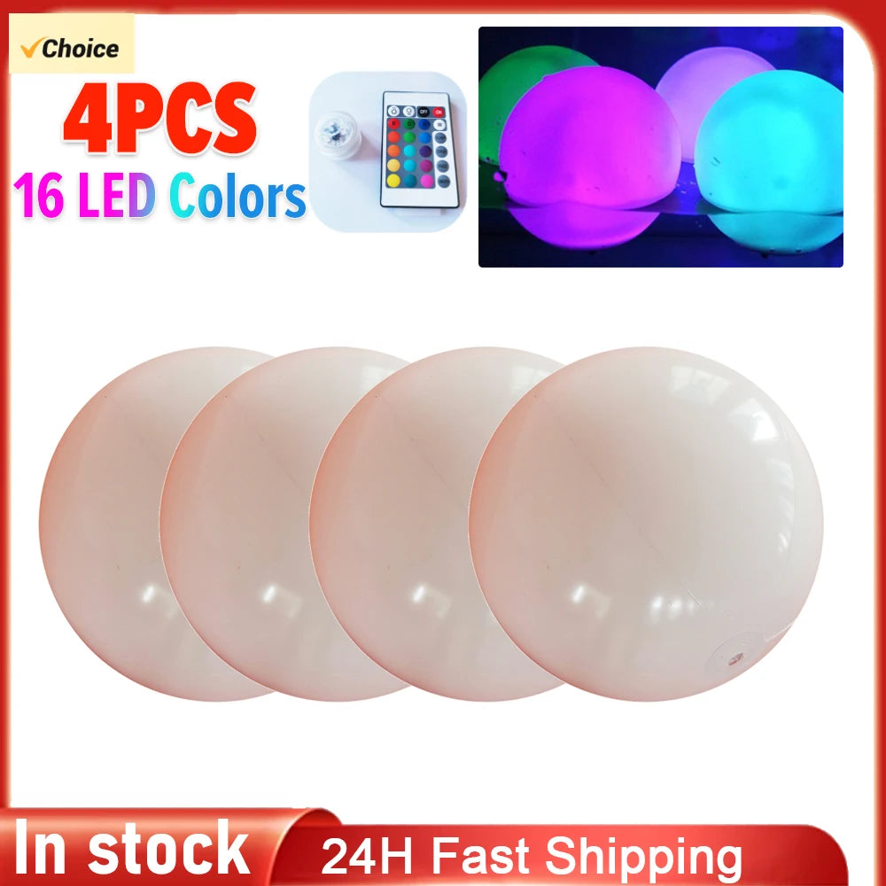 1-10PCS Floating Pool Lights with 16 Colors Waterproof Outdoor Swimming Underwater Pool Lights Ball for Swimming Pool Light