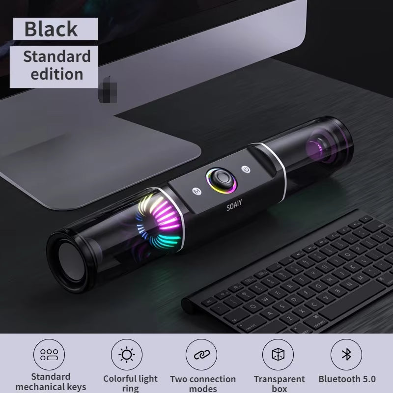 Bluetooth Speaker High-Power RGB Gaming Speaker Wireless Bass Column Subwoofer 3D Surround Soundbar Computer Speaker