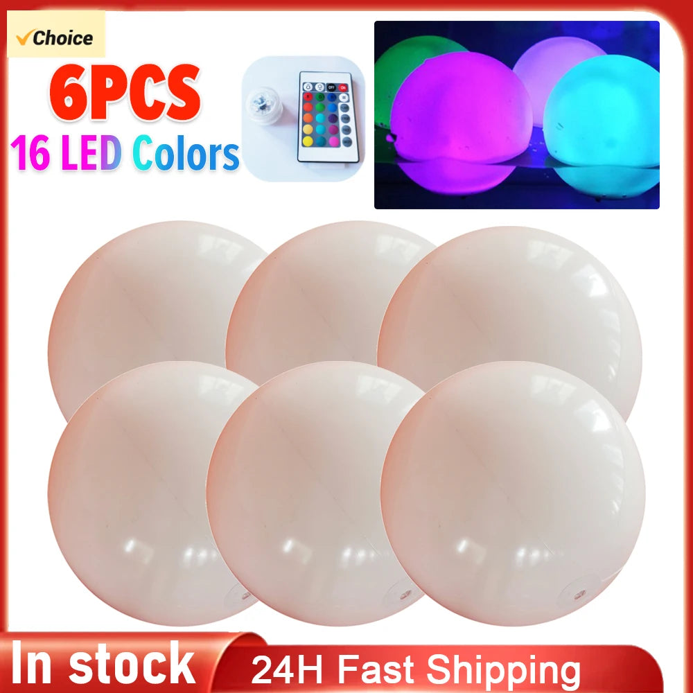 1-10PCS Floating Pool Lights with 16 Colors Waterproof Outdoor Swimming Underwater Pool Lights Ball for Swimming Pool Light