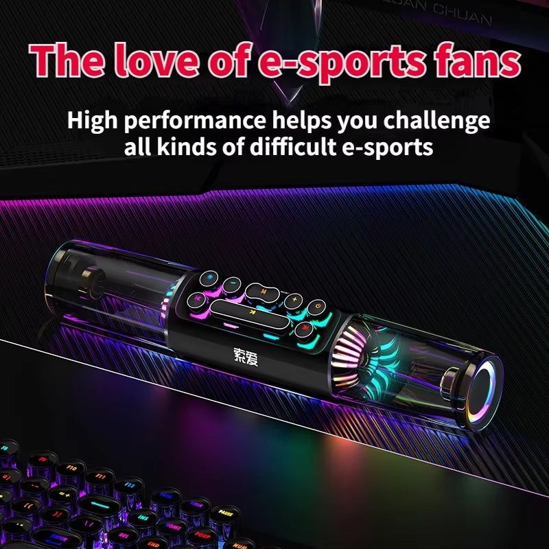 Bluetooth Speaker High-Power RGB Gaming Speaker Wireless Bass Column Subwoofer 3D Surround Soundbar Computer Speaker