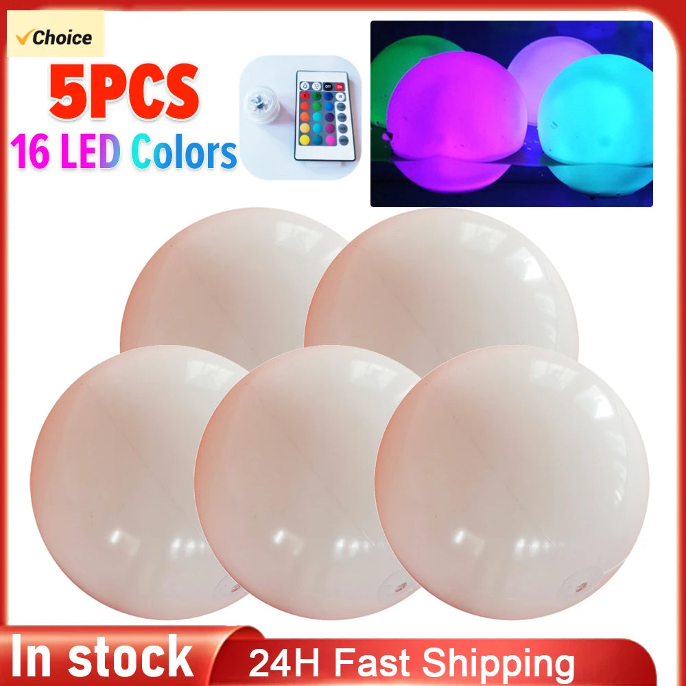 1-10PCS Floating Pool Lights with 16 Colors Waterproof Outdoor Swimming Underwater Pool Lights Ball for Swimming Pool Light