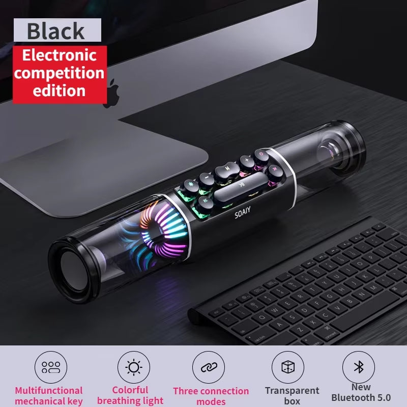 Bluetooth Speaker High-Power RGB Gaming Speaker Wireless Bass Column Subwoofer 3D Surround Soundbar Computer Speaker