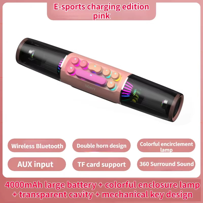 Bluetooth Speaker High-Power RGB Gaming Speaker Wireless Bass Column Subwoofer 3D Surround Soundbar Computer Speaker