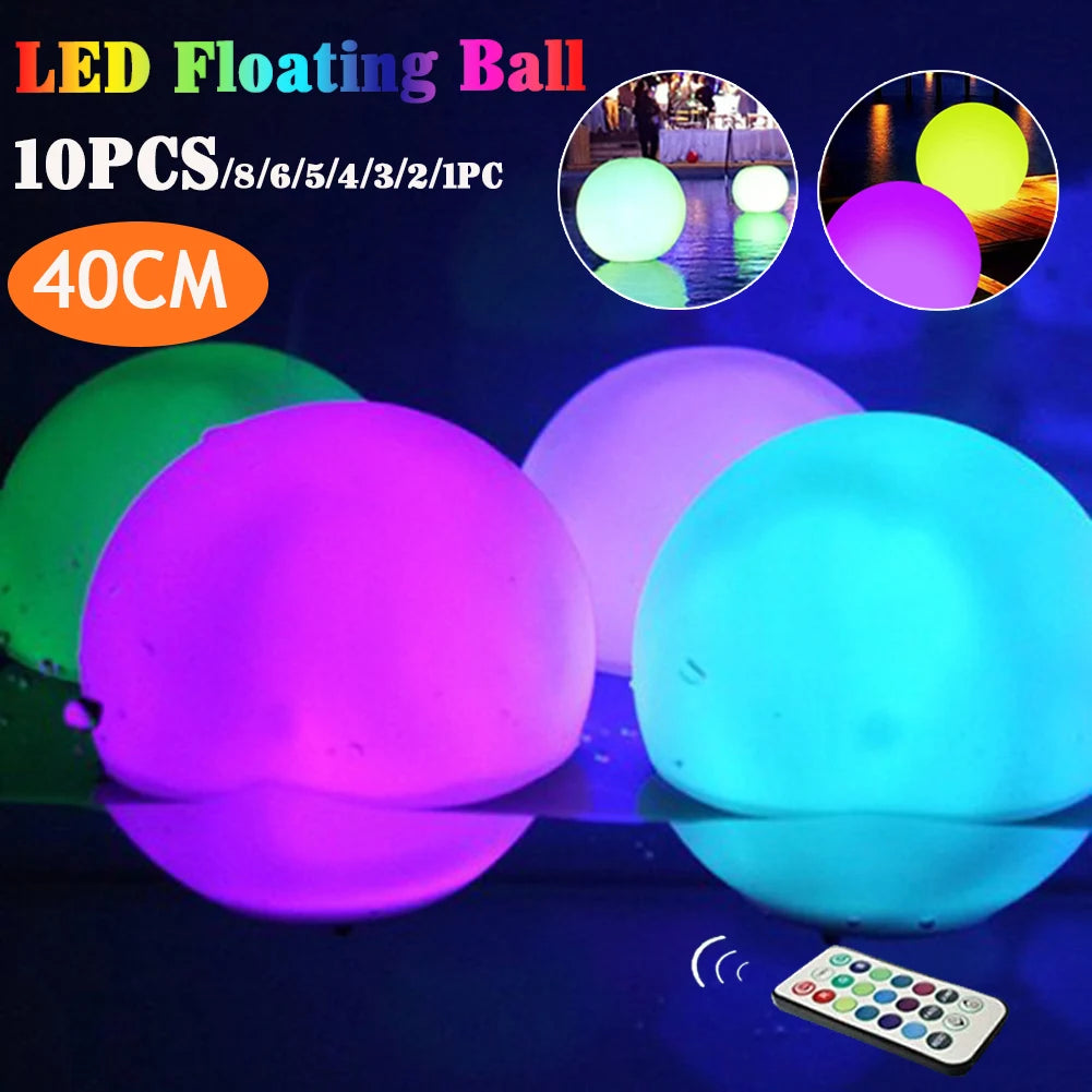 1-10PCS Floating Pool Lights with 16 Colors Waterproof Outdoor Swimming Underwater Pool Lights Ball for Swimming Pool Light