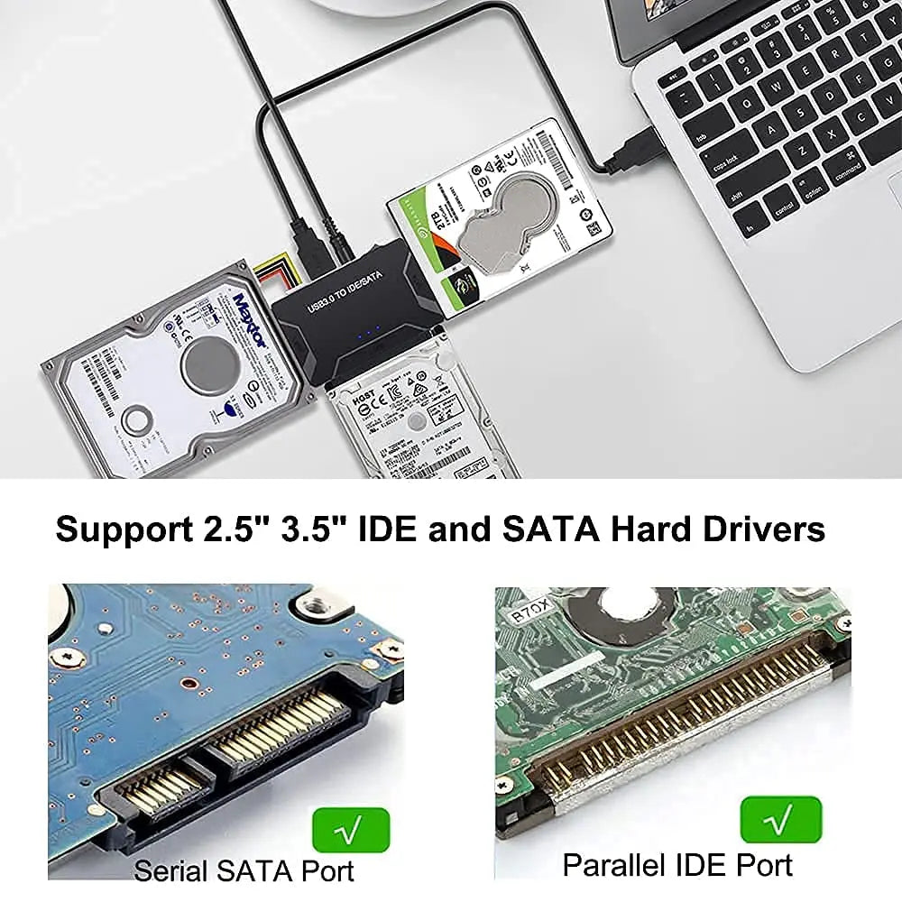 USB 3.0 to SATA IDE Hard Disk Adapter Converter Cable for 3.5 2.5 Inch HDD/SSD CD DVD ROM CD-RW 3 in 1 IDE SATA Adapter